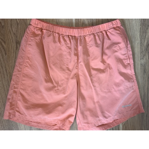 Simms Superlight Water Shorts Men's Size Large Coral Swim Trunks - Picture 1 of 4